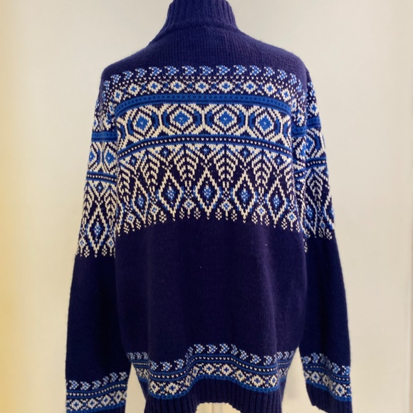 Northern Reflections Fair Isle Zip-Up Sweater – Women’s XL – Navy Blue - Picture 2 of 8